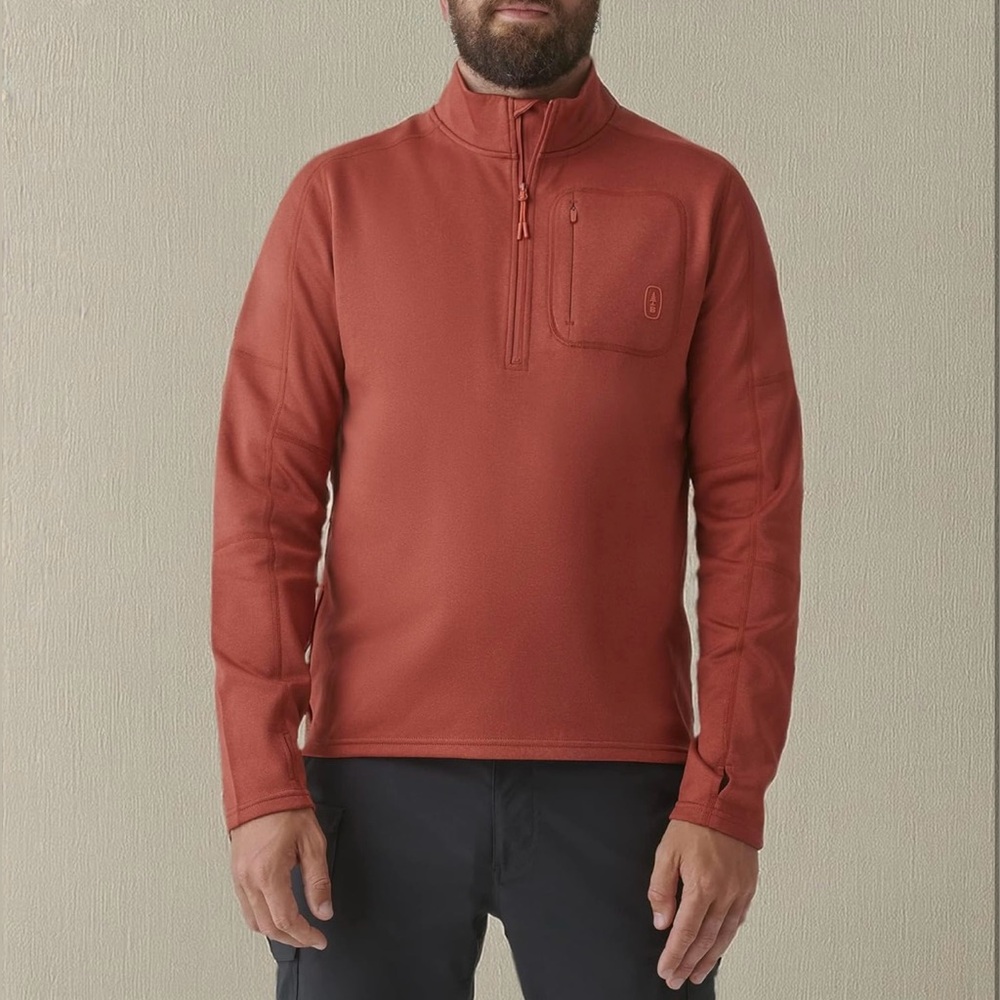 Bass Outdoor Men’s Quarter Zip Button Pocket Zip Pocket Pullover, XL - Picture 7 of 10